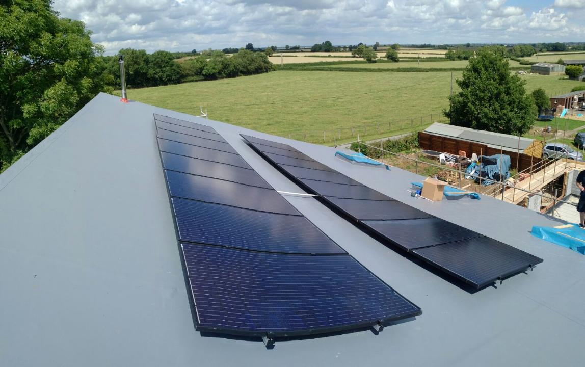 Solar PV installation on a membrane roof