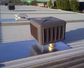 Multiple evaporative coolers can be used for cooling large areas